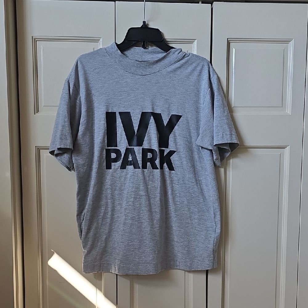 IVY PARK Heather Gray Tee with Black Logo